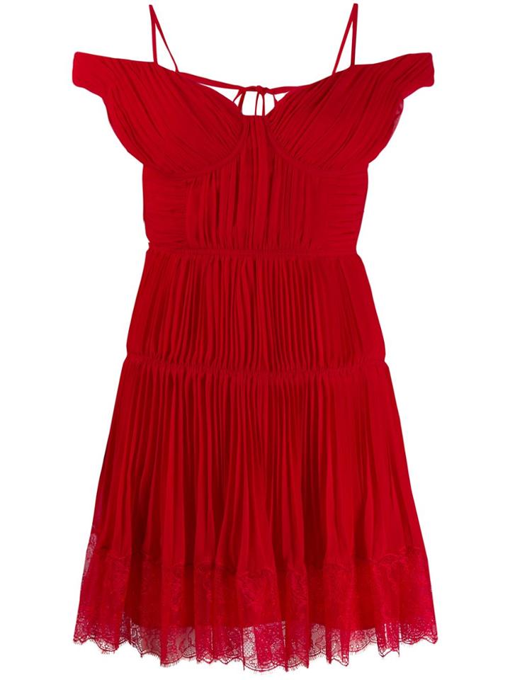 Self-portrait Off Shoulder Mini Dress - Red