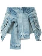 T By Alexander Wang Sleeve Tie Denim Skorts - Blue
