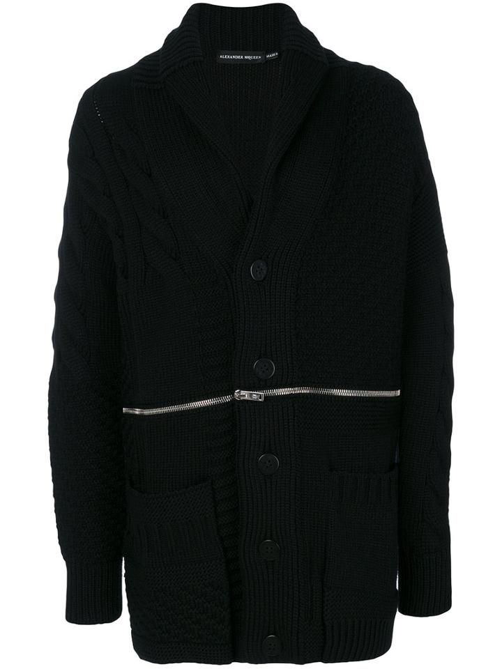 Alexander Mcqueen - Knitted Coat - Men - Polyamide/wool - L, Black, Polyamide/wool
