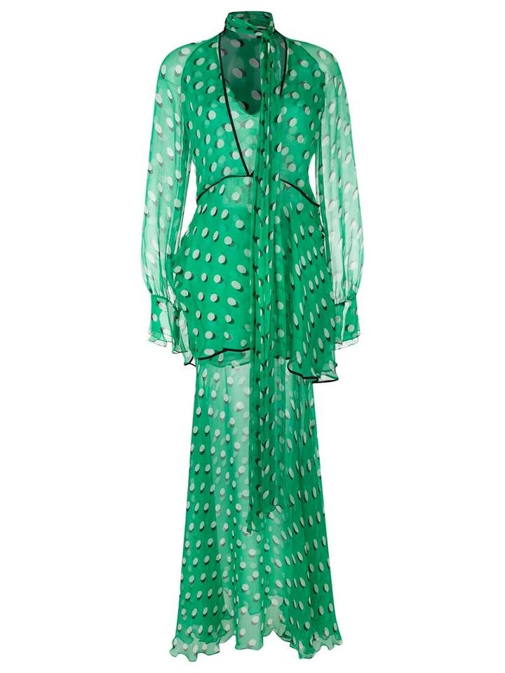 Reinaldo Lourenço Printed Dress, Women's, Size: 36, Green, Silk