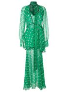 Reinaldo Lourenço Printed Dress, Women's, Size: 36, Green, Silk