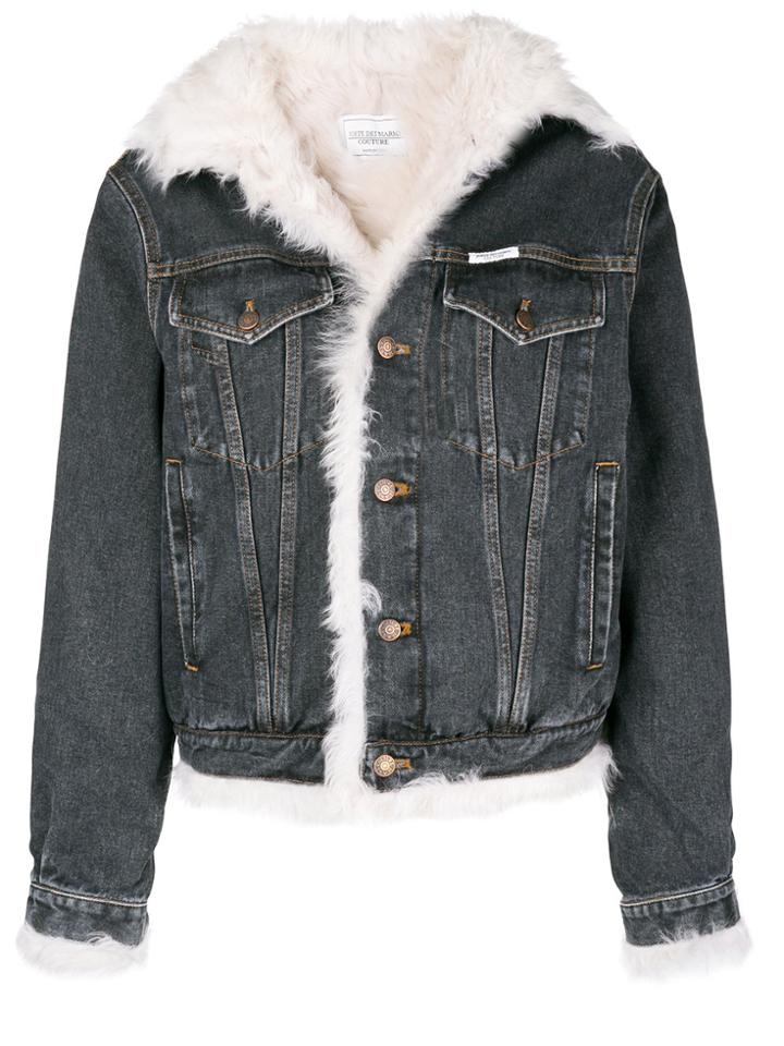 Forte Dei Marmi Couture Shearling-lined Denim Jacket - Black