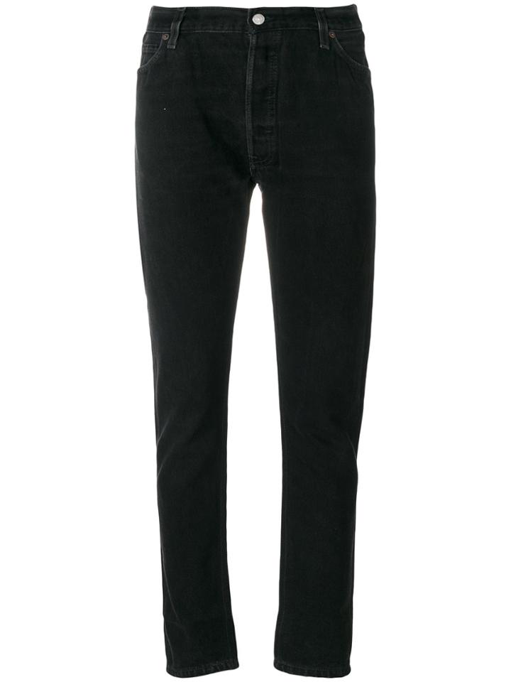 Re/done Straight Leg Skinny Jeans - Black