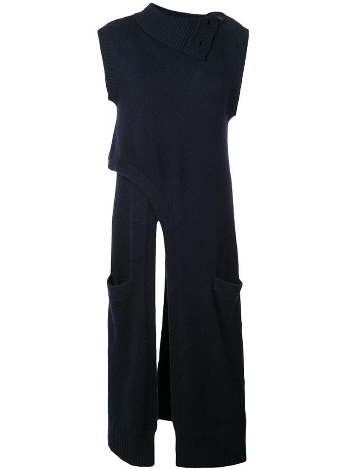 Derek Lam Criss-cross Turtleneck Cashmere Knit Tunic - Blue