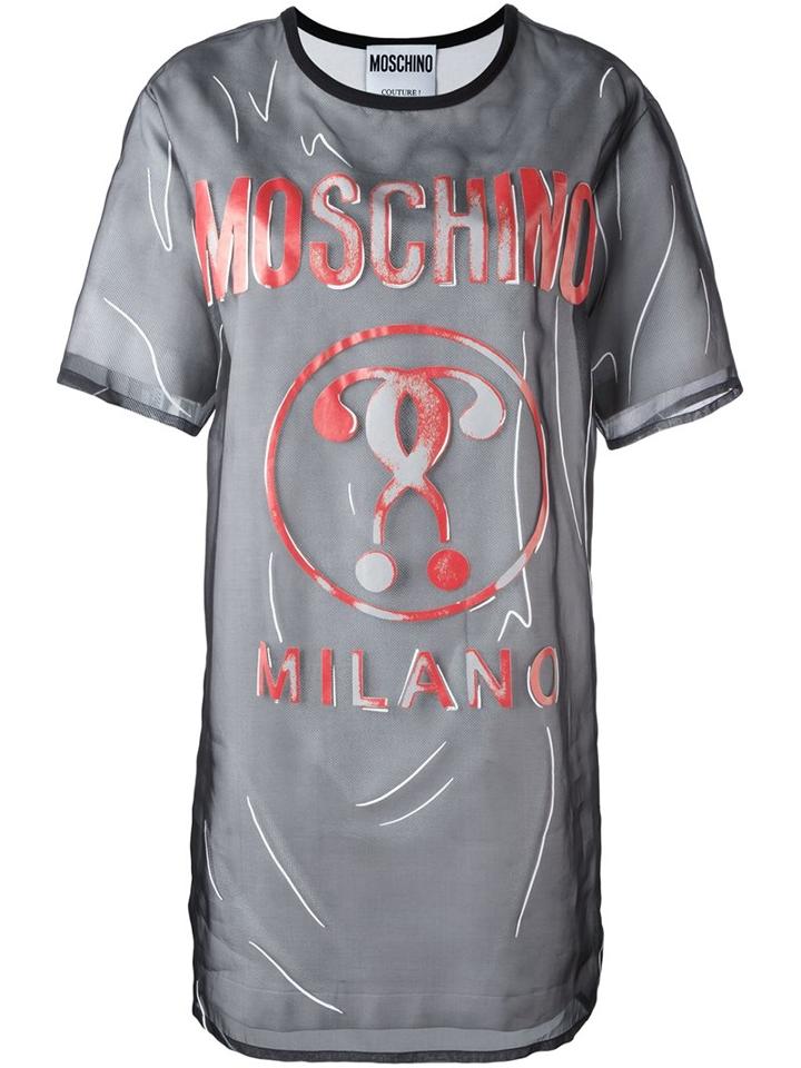 Moschino Trompe-l'oeil Layered Dress, Women's, Size: 38, Black, Silk/rayon/polyamide/spandex/elastane