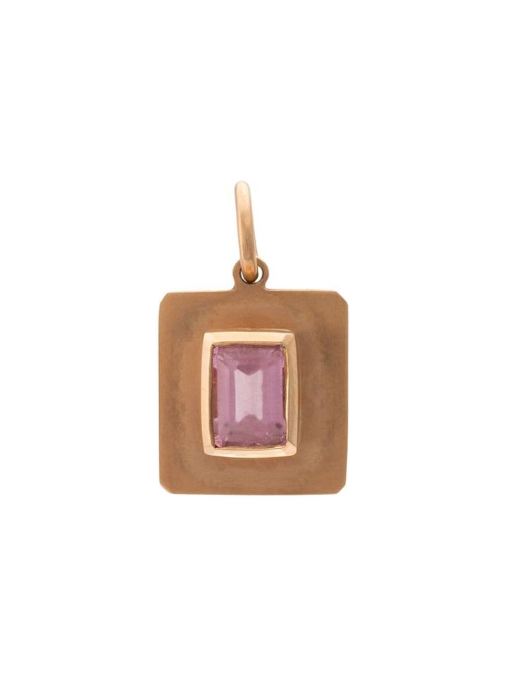 Irene Neuwirth 18kt Rose Gold Emerald Cut Pink Tourmaline Charm -