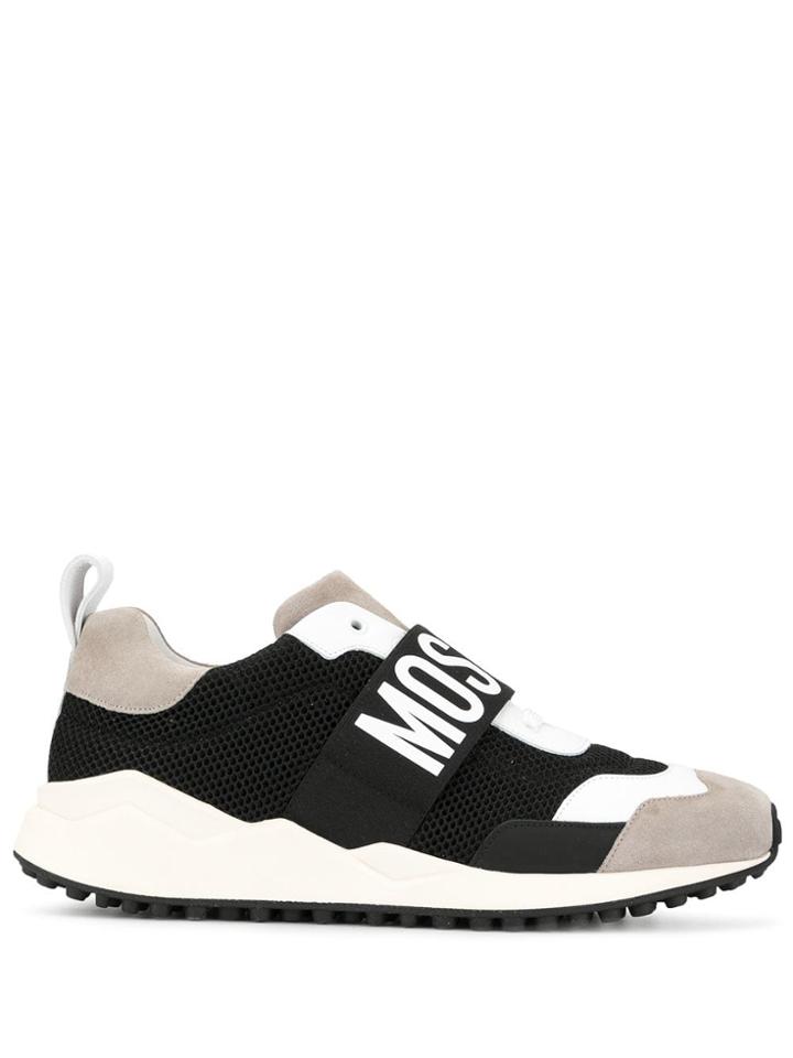 Moschino Logo Paneled Sneakers - Black