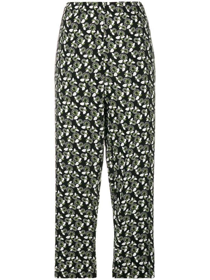 Marni Floral Printed Trousers - Black