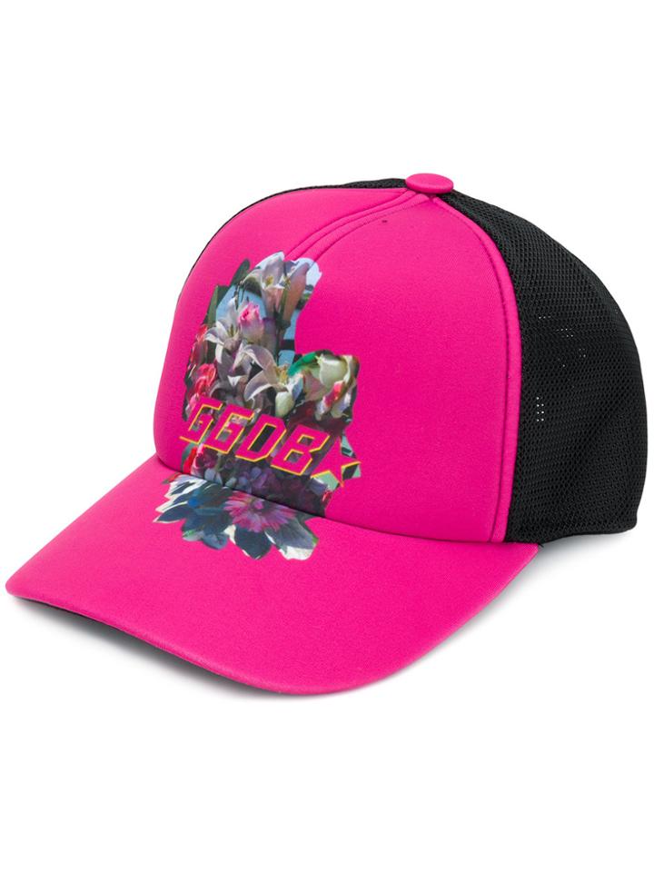 Golden Goose Deluxe Brand Golden Print Cap - Pink & Purple
