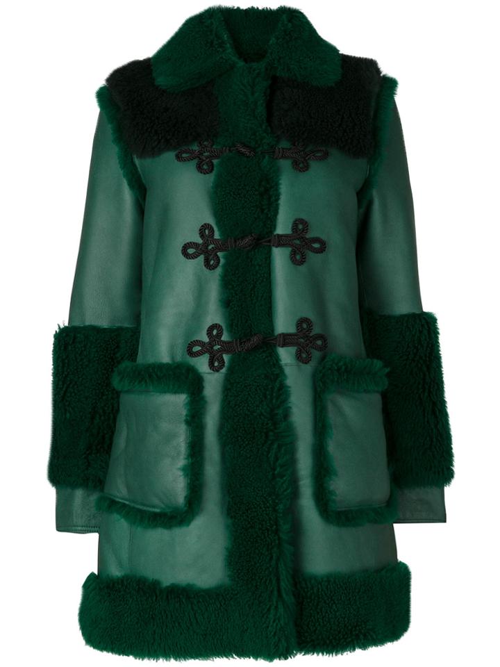 Philosophy Di Lorenzo Serafini Shearling Trim Coat - Green
