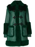 Philosophy Di Lorenzo Serafini Shearling Trim Coat - Green
