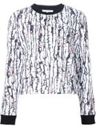 Carven Printed Sweatshirt, Women's, Size: Small, White, Cotton/polyamide/spandex/elastane