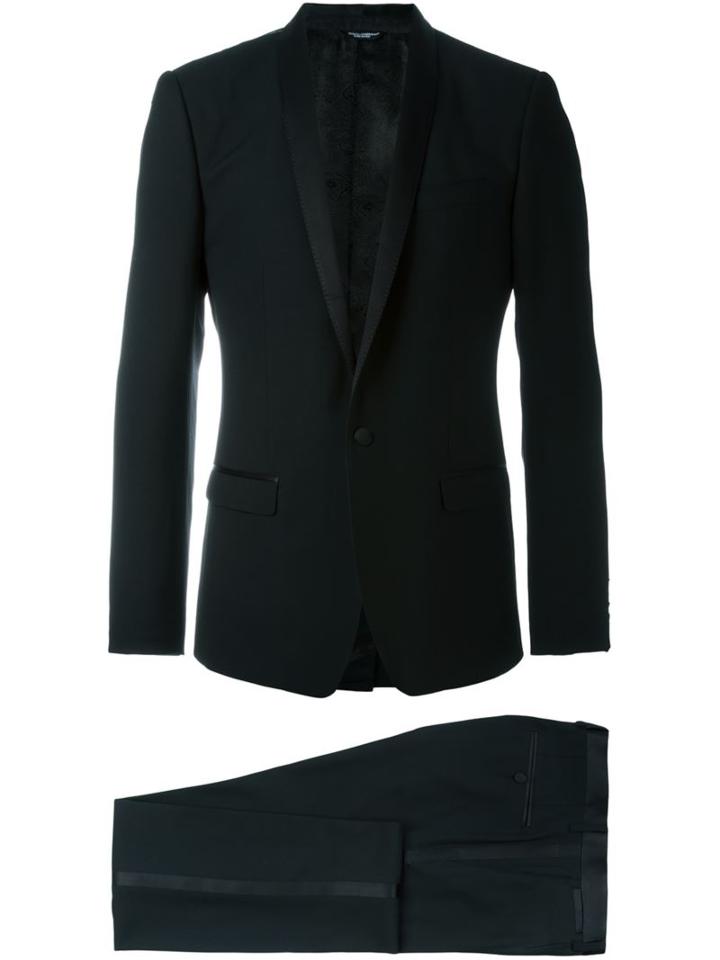 Dolce & Gabbana Dinner Suit, Men's, Size: 48, Black, Silk/polyester/acetate/virgin Wool