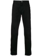 Dolce & Gabbana Logo Stripe Straight Leg Jeans - Black
