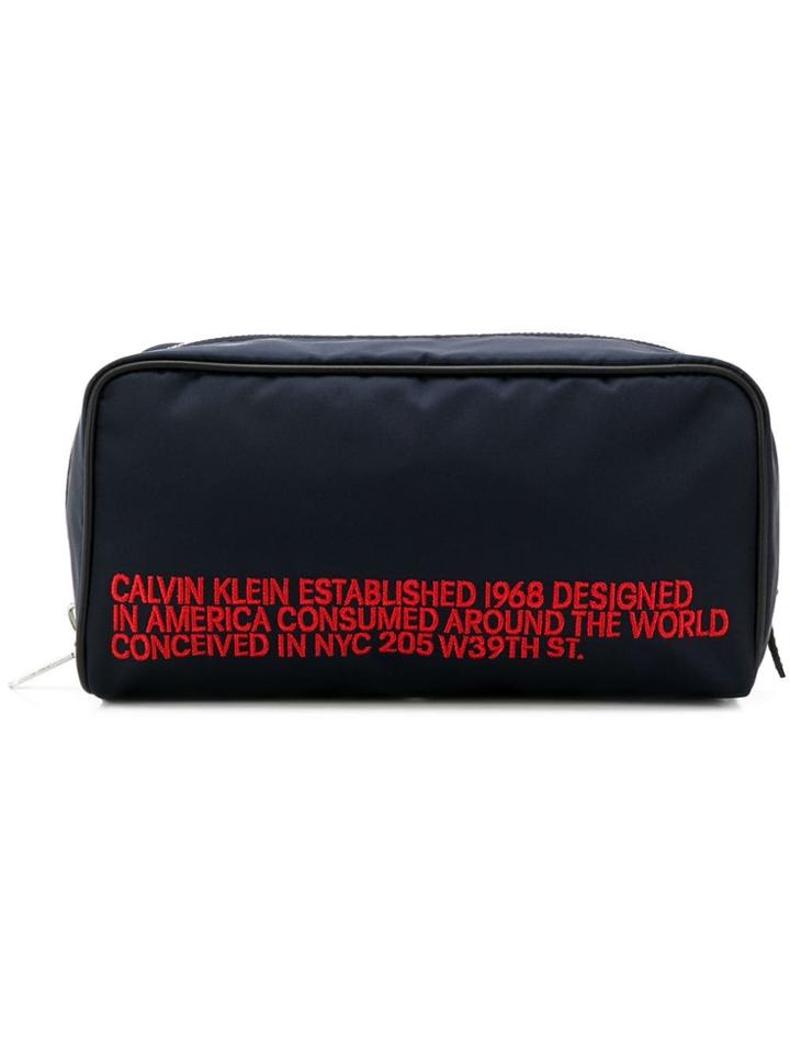 Calvin Klein 205w39nyc Embroidered Wash Bag - Blue