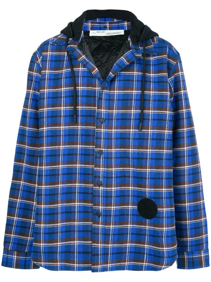 Off-white Check Print Lightweight Jacket - Blue