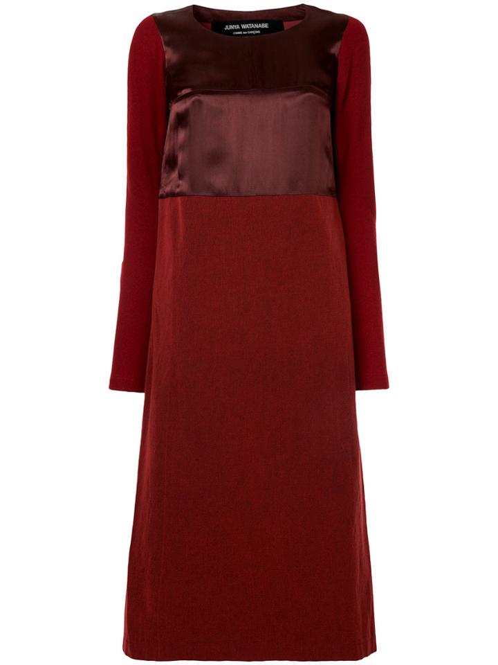 Junya Watanabe Comme Des Garçons Vintage Satin-effect Midi Dress - Red