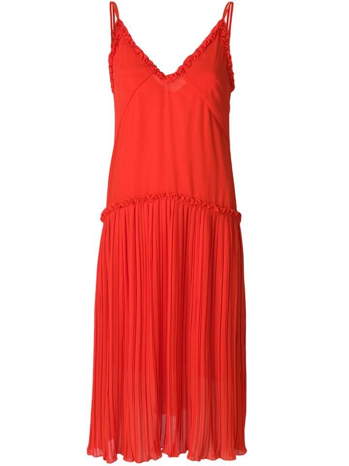 Baum Und Pferdgarten Pleated Drop Waist Dress - Yellow & Orange