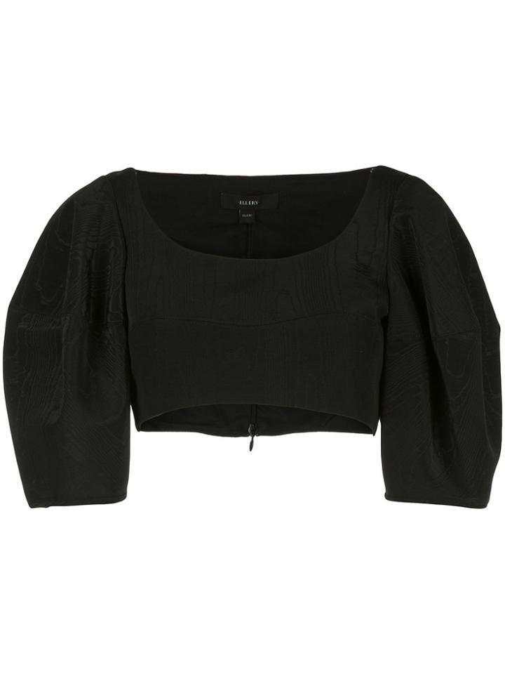 Ellery Neatly Labeled Buccle Crop Top - Black