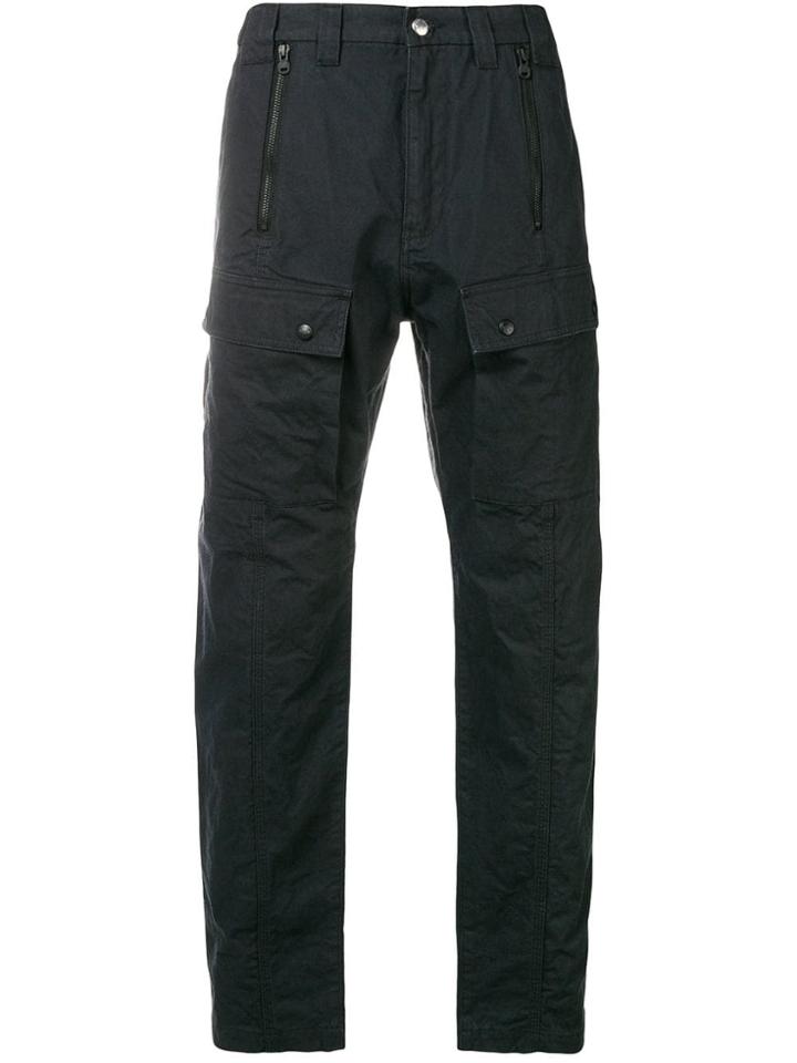 White Mountaineering Straight Leg Cargo Trousers - Black