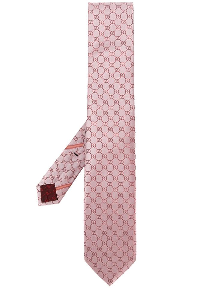 Gucci Gg Supreme Tie - Pink & Purple