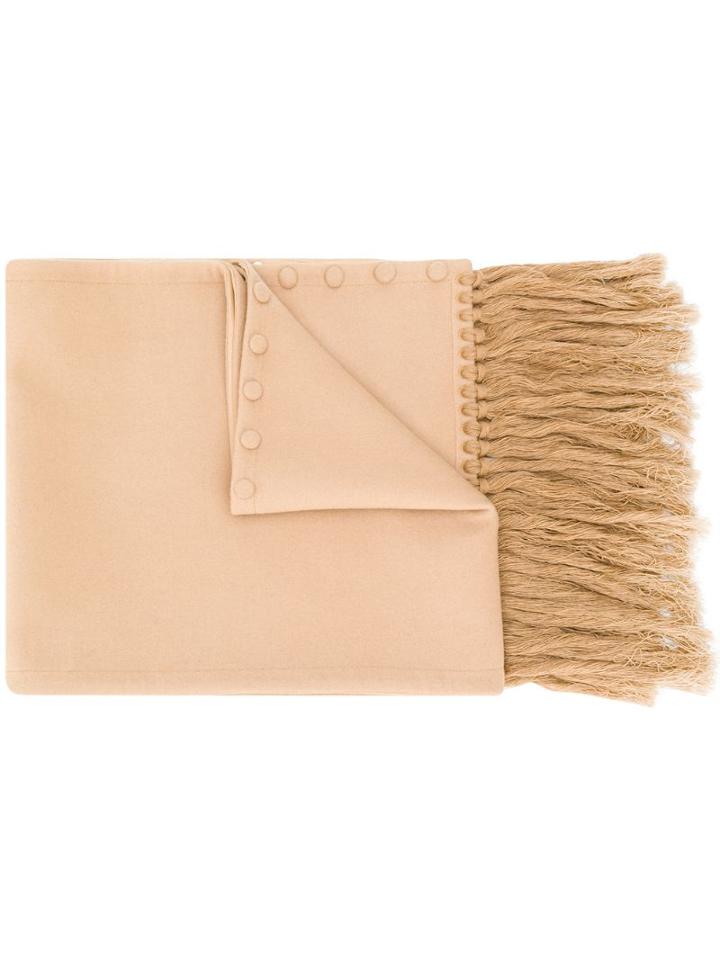 Jil Sander Button Up Oversized Scarf - Brown
