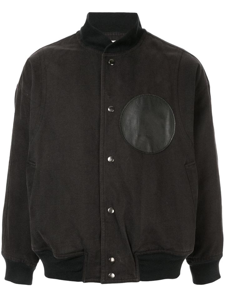 Issey Miyake Pre-owned 1980's Sports Line Logo Patch Bomber - Black
