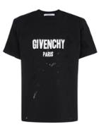 Givenchy Oversized Destroyed Logo T Shirt - Black