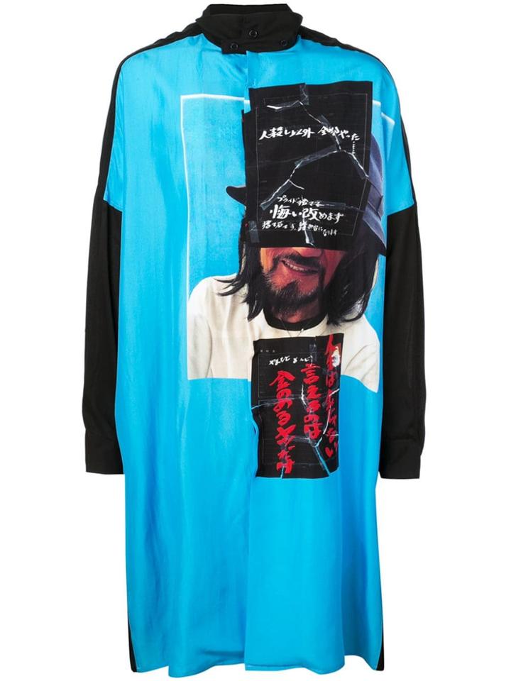 Yohji Yamamoto Life Not Money Long Blouse - Blue