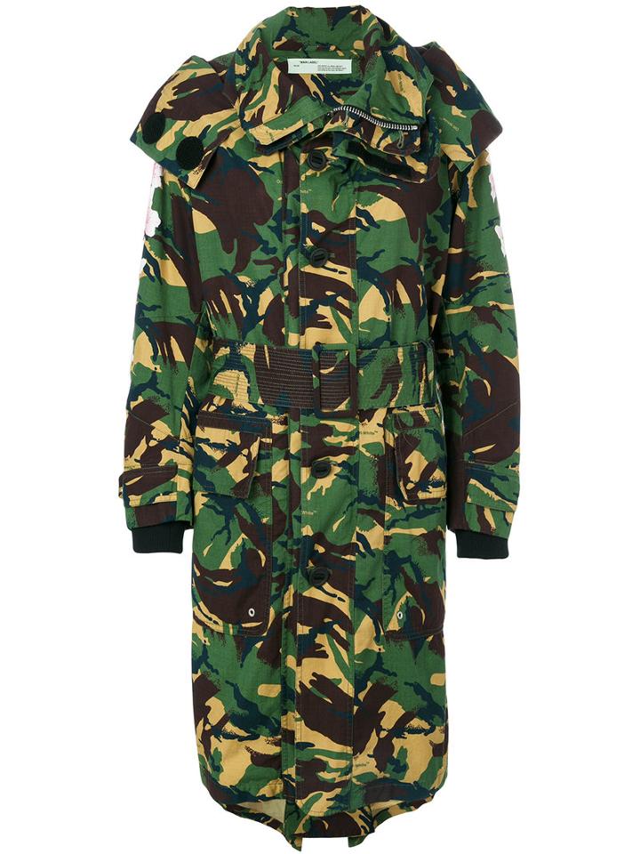 Off-white (beige) - Camouflage Trench Coat - Women - Cotton/polyester - 40, Cotton/polyester