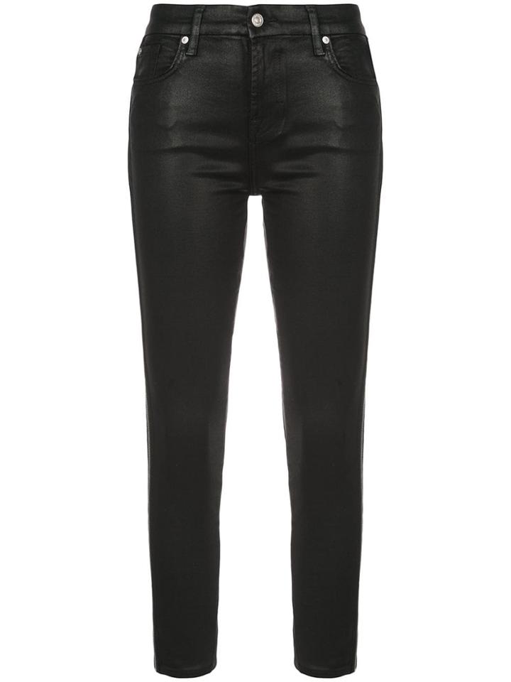 7 For All Mankind High Waist Skinny Jeans - Black
