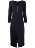 Patrizia Pepe V-neck Zipper Dress - Blue