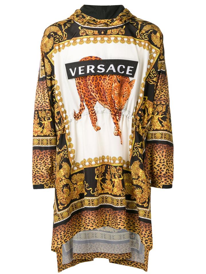 Versace Leopard Baroque Print Hoodie - Black