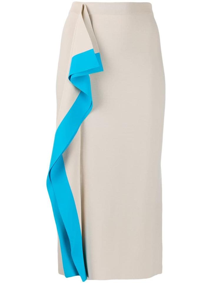 Mrz Draped Panel Midi Skirt - Neutrals