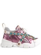Gucci Flashtrek Sneakers With Removable Crystals - Pink