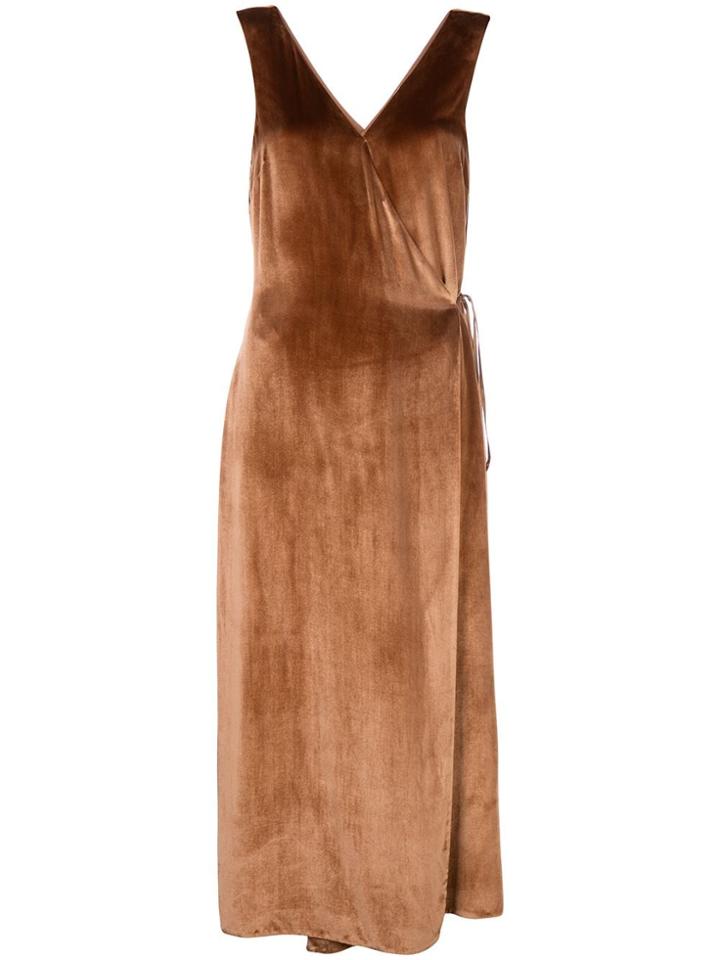 Vince V-neck Wrap Dress - Gold