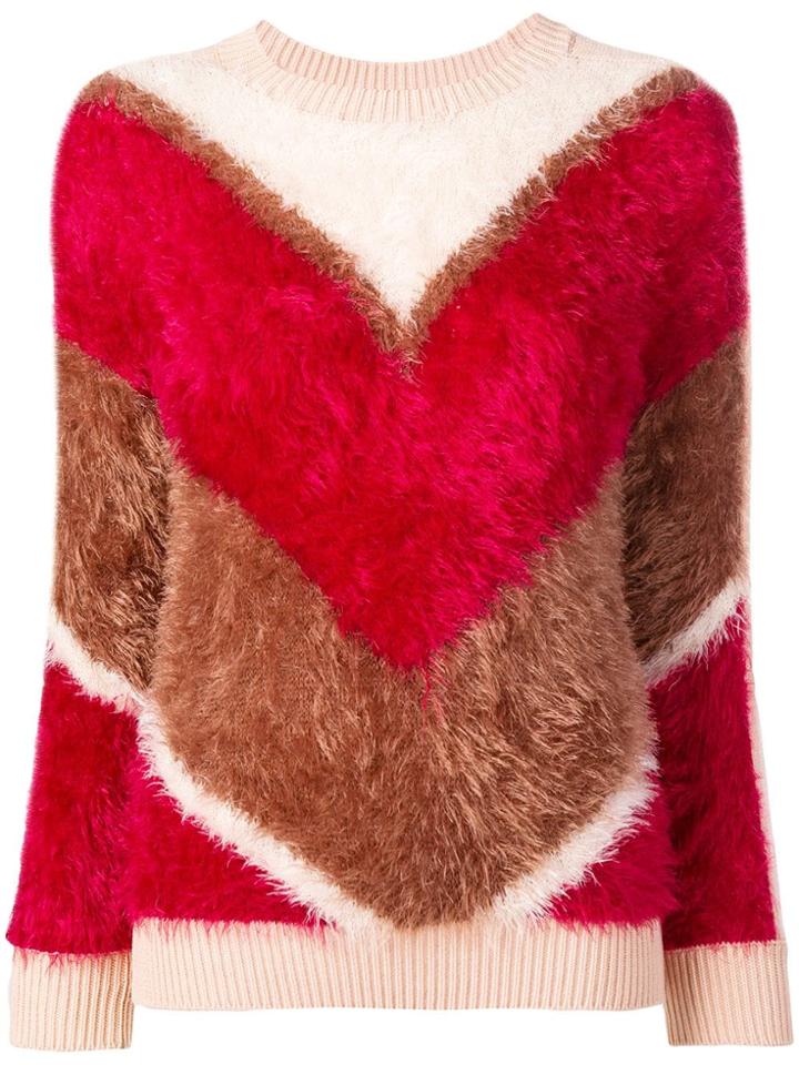 Elisabetta Franchi Chevron Jumper - Red