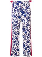 Pinko Floral Print Cropped Trousers - White