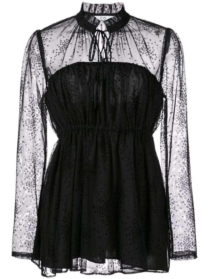 Co Star Embroidered Blouse - Black
