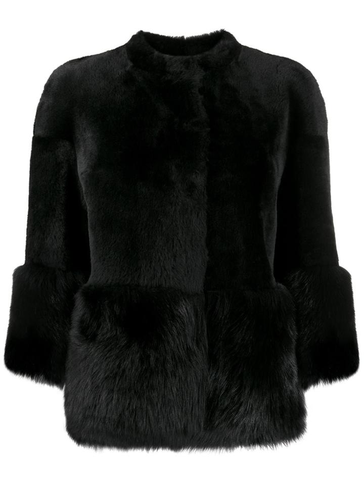 Desa 1972 Cropped Textured Jacket - Black