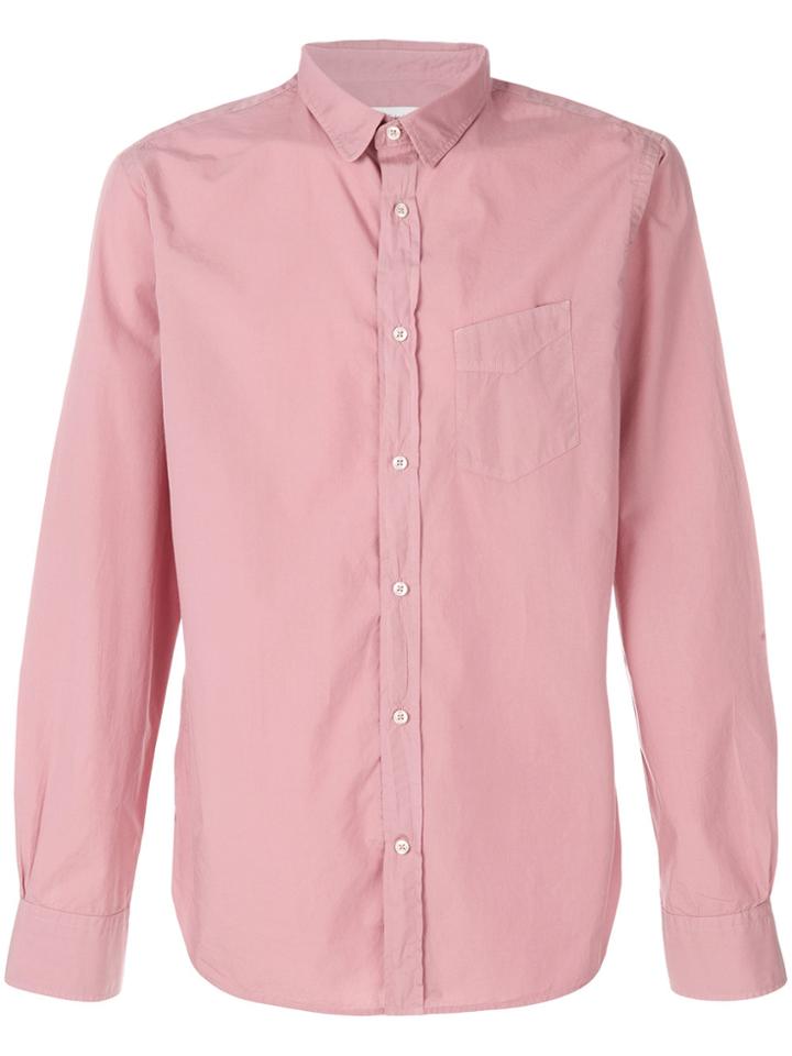 Officine Generale Fitted Button Shirt - Pink & Purple