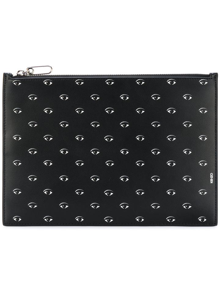 Kenzo - Eye Clutch - Women - Cotton/leather/nylon - One Size, Black, Cotton/leather/nylon