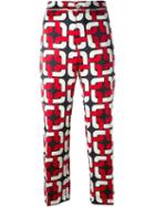 For Restless Sleepers Geometric Print Cropped Trousers