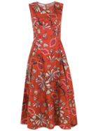 Sissa Floral Agreste Midi Dress - Red