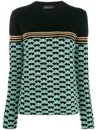 Phisique Du Role Geometric Striped Sweater - Black