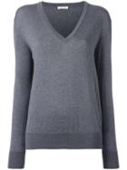 Tomas Maier V-neck Jumper, Women's, Size: 8, Grey, Wool