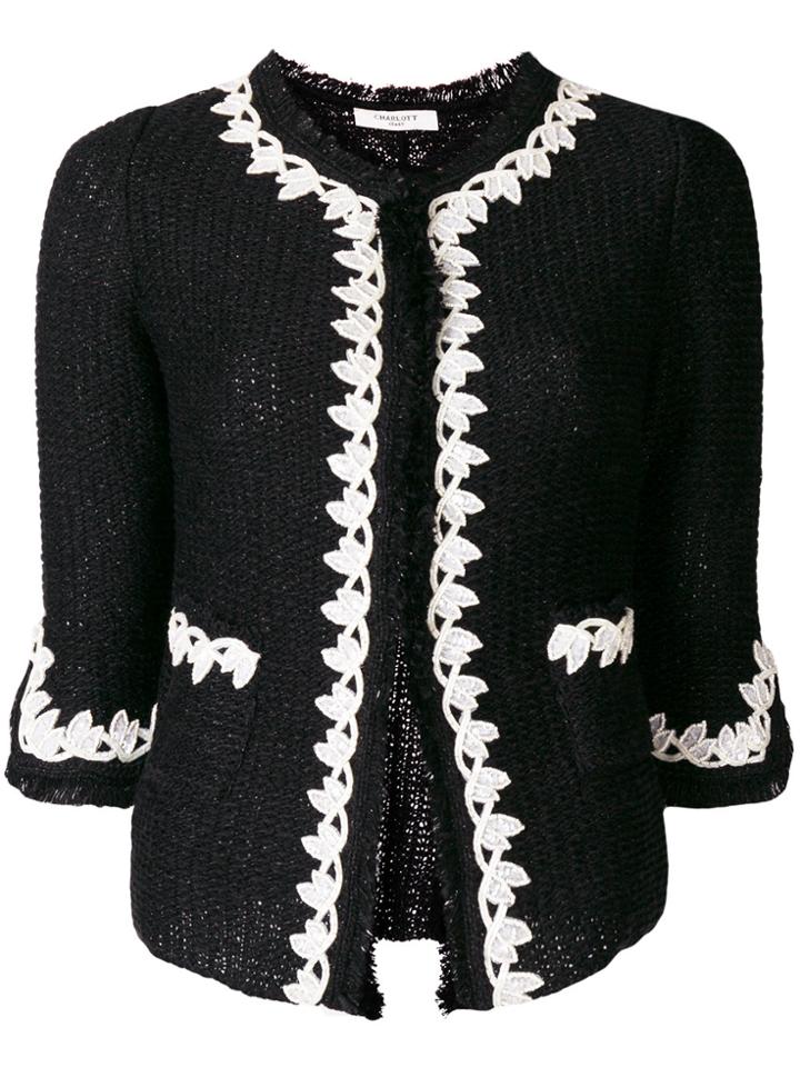Charlott Contrast Trim Jacket - Black