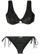 Amir Slama Textured Bikini Set - Black