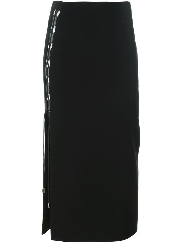 David Koma Lace Up Detail Skirt