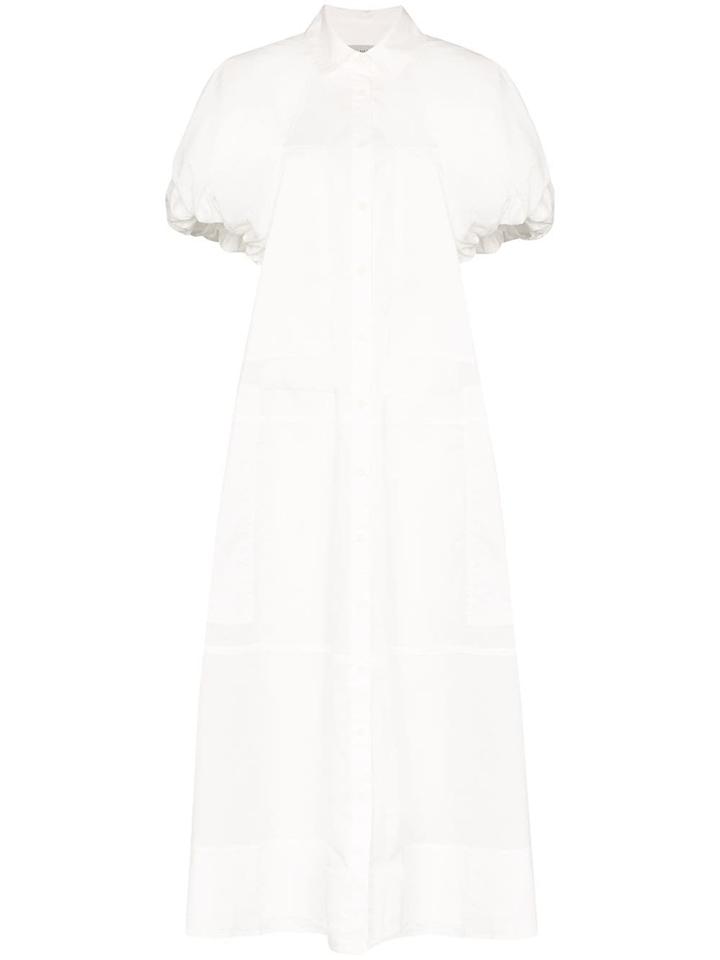 3x1 Elsie Puff Sleeve Cotton Maxi Dress - White